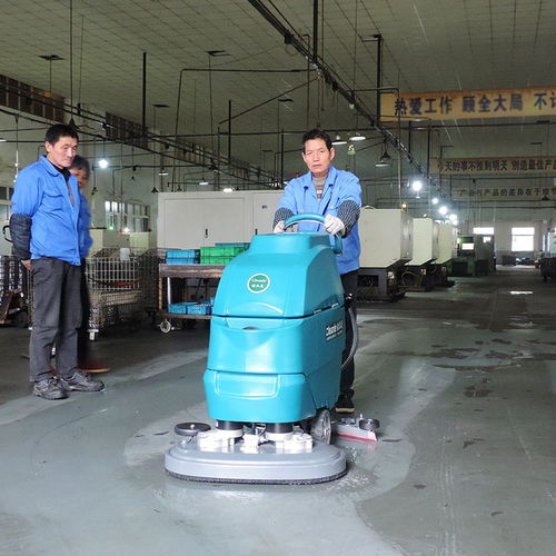 食品廠pvc地面油污清潔機器手推式洗地機車間地坪清掃機雙刷 谷瀑環保